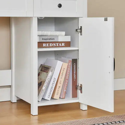 Wooden Home Office Desk With Charging Station